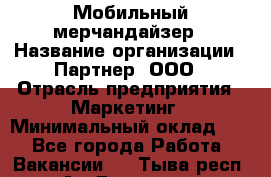 Мобильный мерчандайзер › Название организации ­ Партнер, ООО › Отрасль предприятия ­ Маркетинг › Минимальный оклад ­ 1 - Все города Работа » Вакансии   . Тыва респ.,Ак-Довурак г.